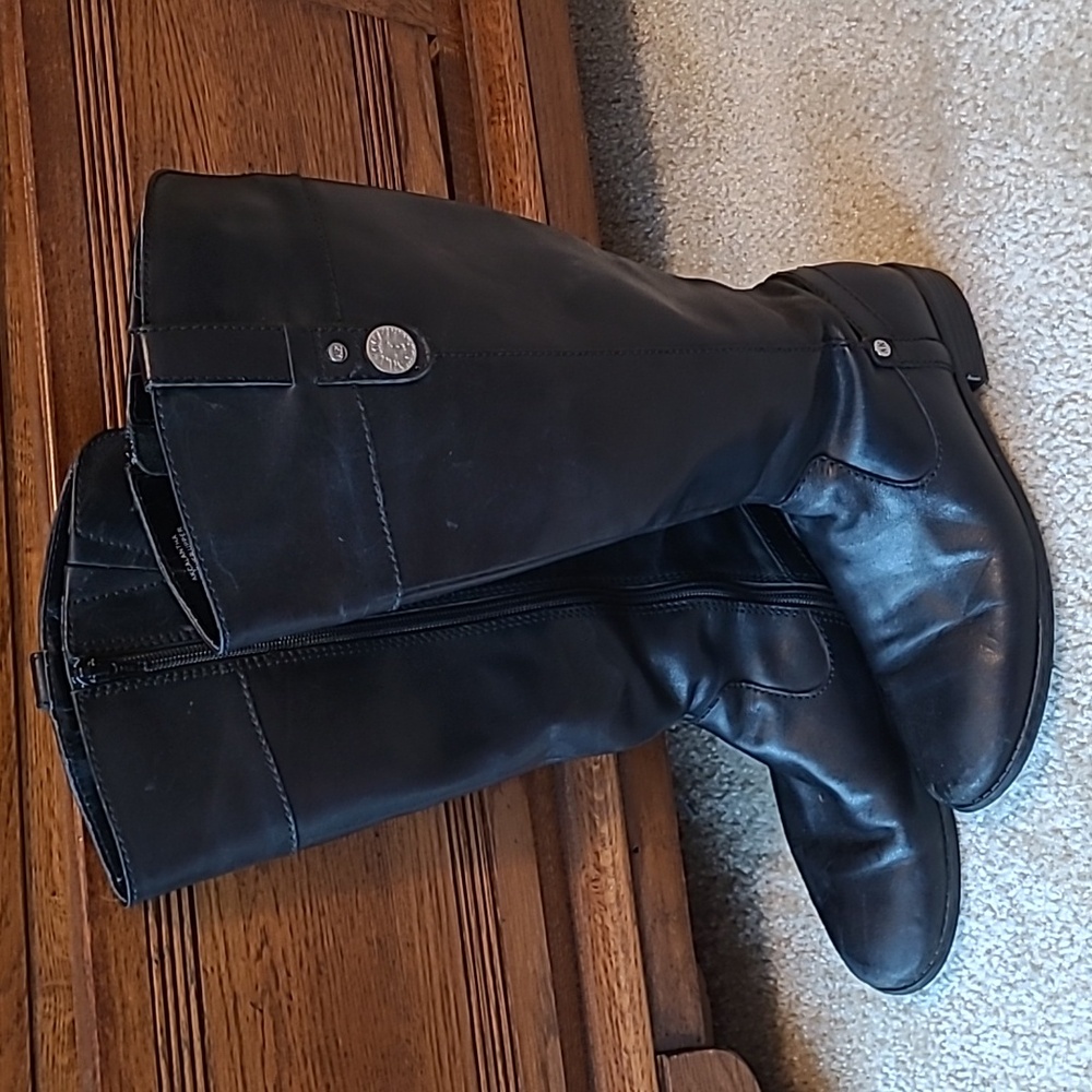 Anne Klein Black Riding Style Boot